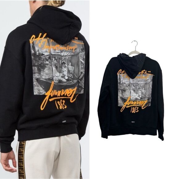 Off-White Black Impressionism Print cotton hoodie - Picture 1 of 14
